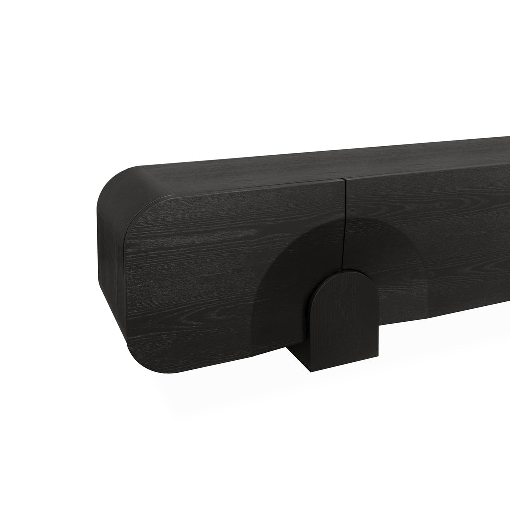 2.2m Palermo TV Entertainment Unit - Textured Espresso Black