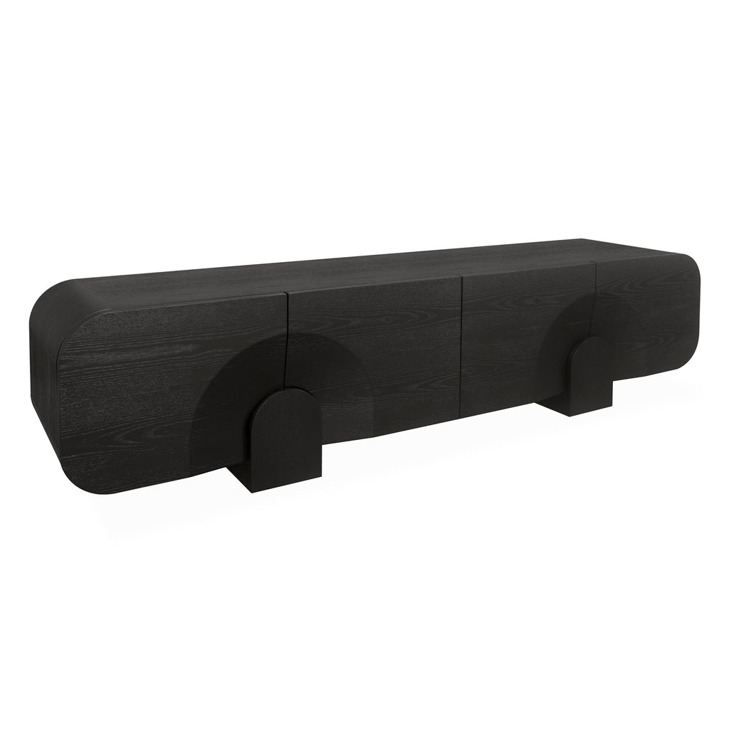 2.2m Palermo TV Entertainment Unit - Textured Espresso Black