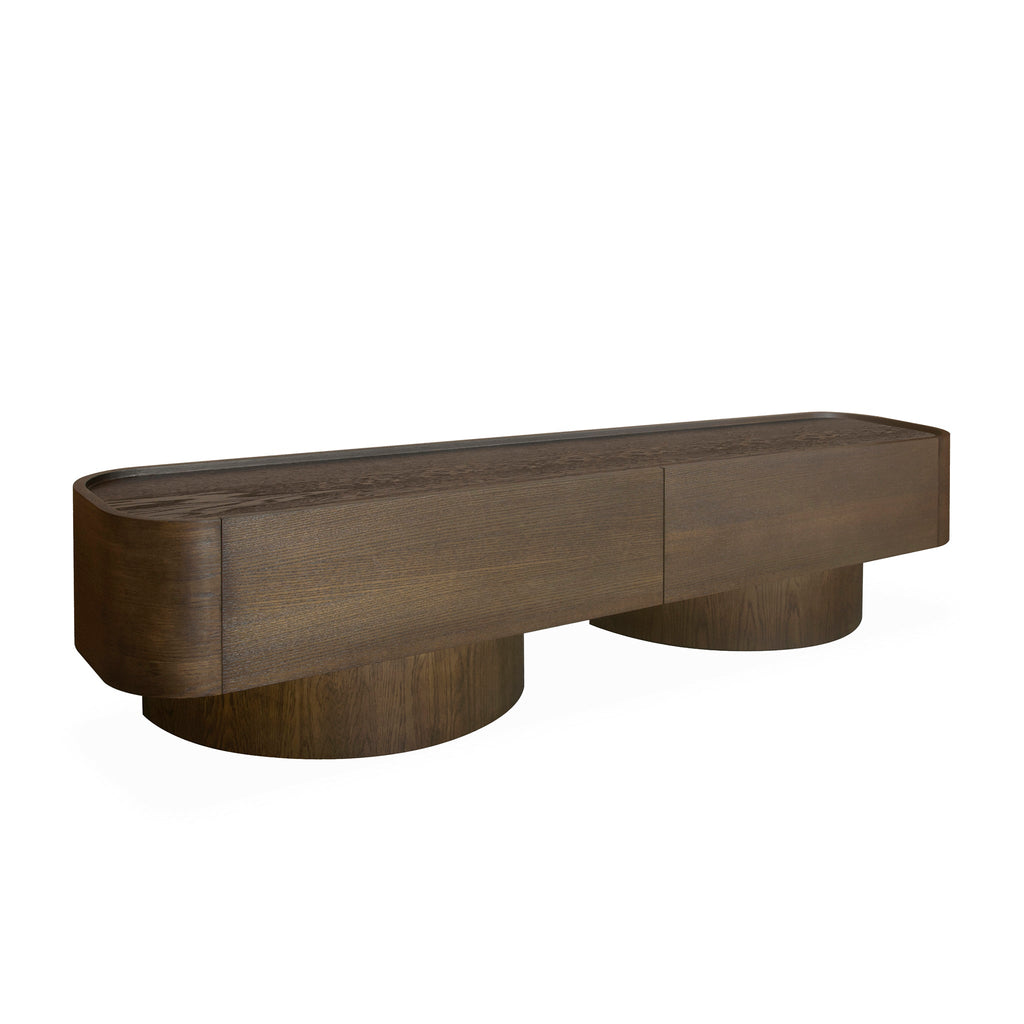 2.2m Palermo TV Entertainment Unit - Caramel Oak