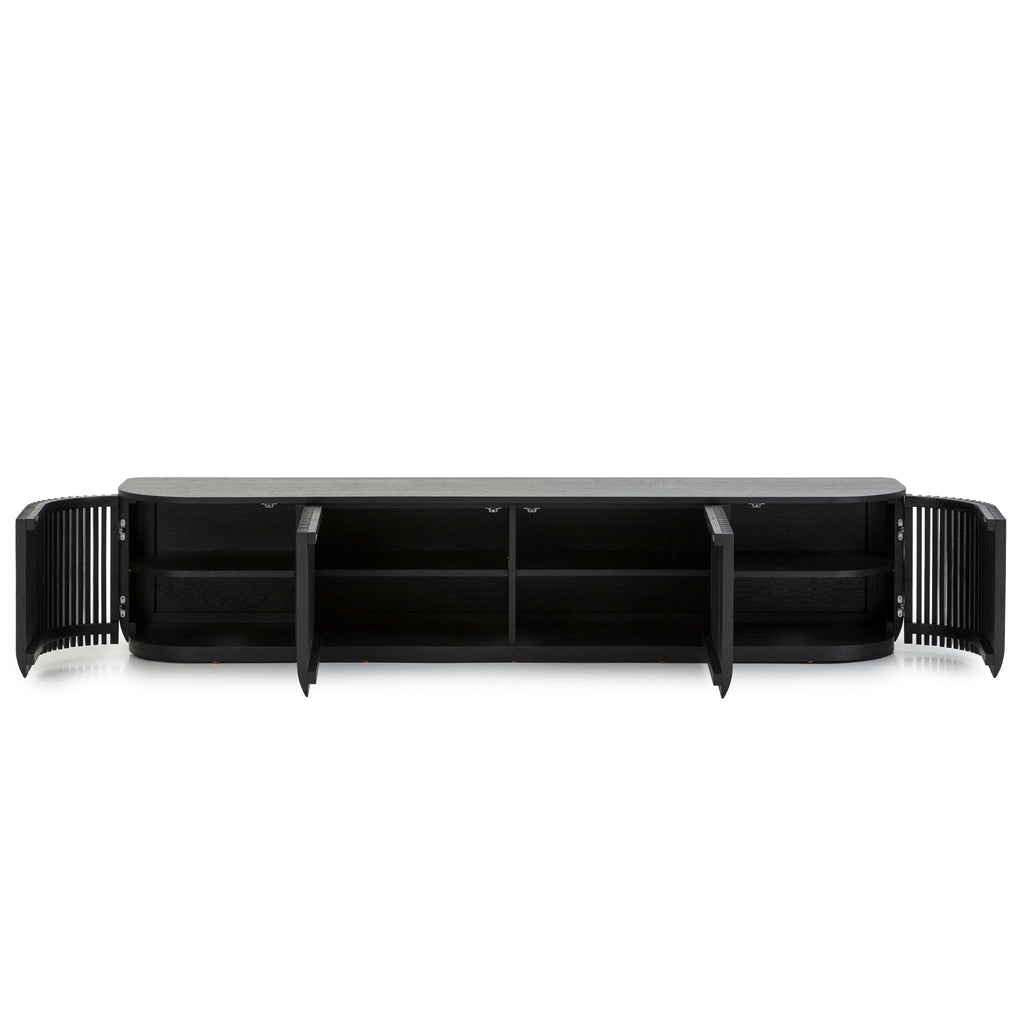 2.15m Palermo TV Entertainment Unit - Black Stain