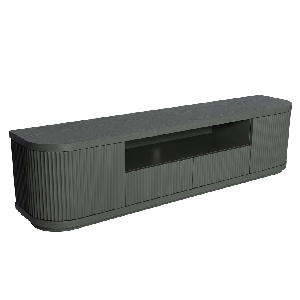 2m Veneer Top Entertainment TV Unit - Sage Green