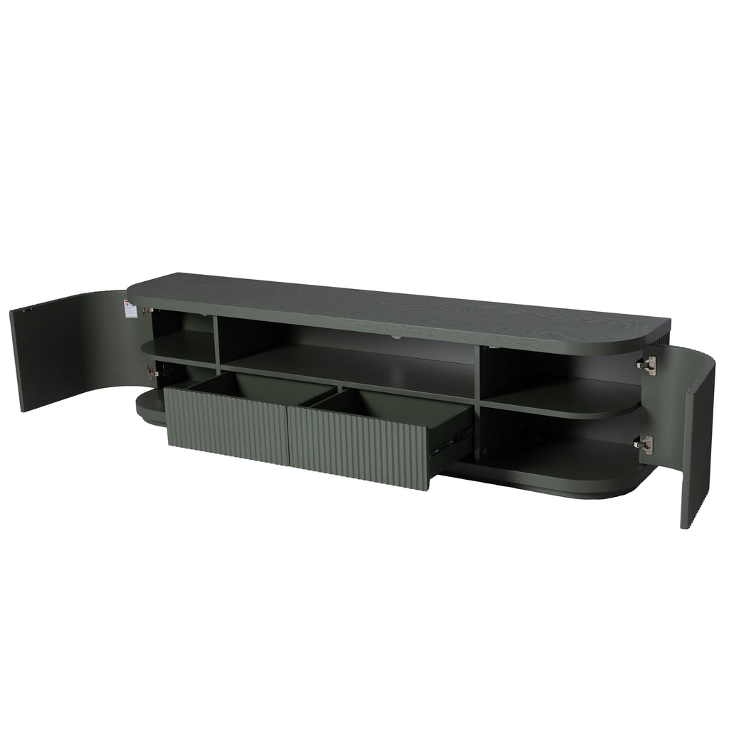 2m Veneer Top Entertainment TV Unit - Sage Green