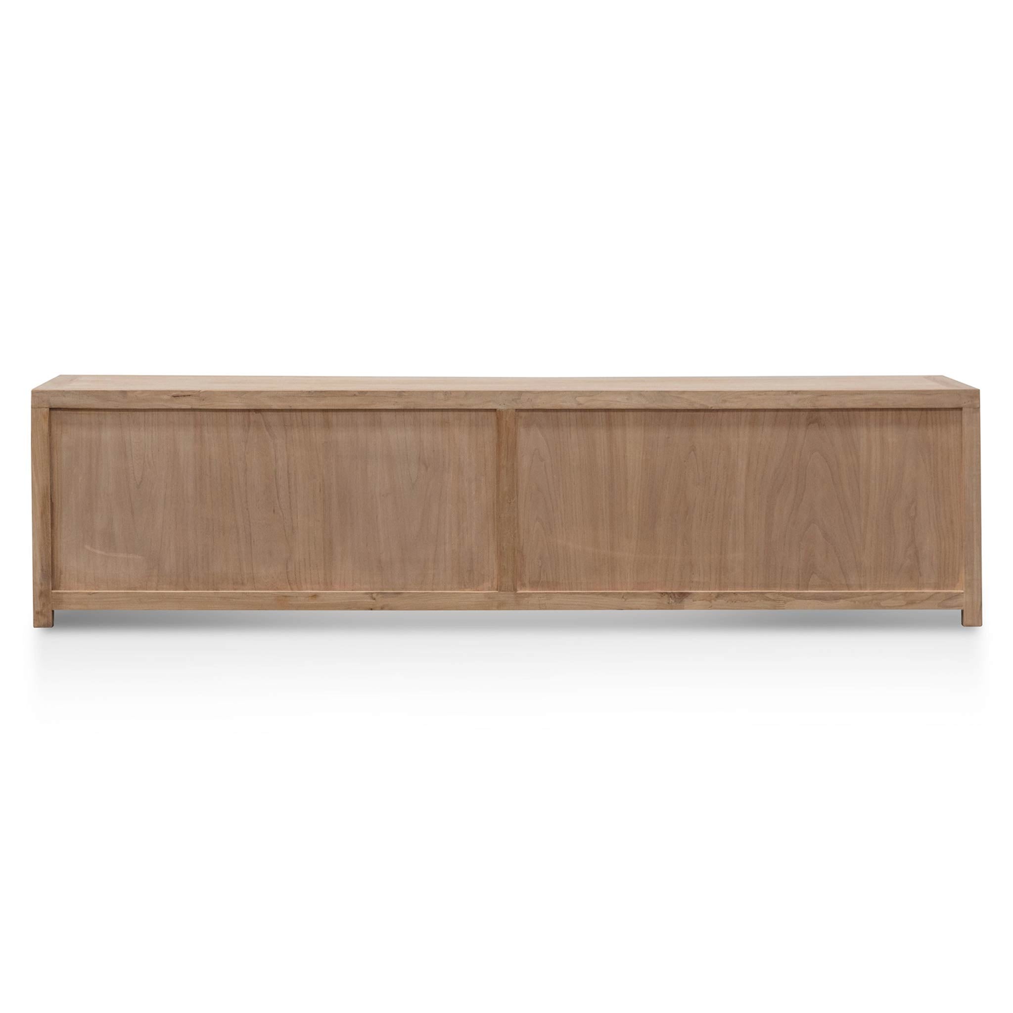 2m Palermo TV Entertainment Unit - Natural with Rattan Doors
