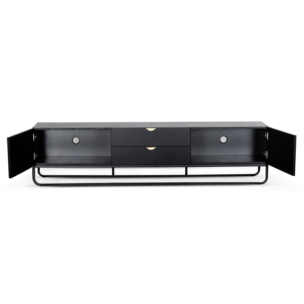 2m Wooden Palermo TV Entertainment Unit - Black