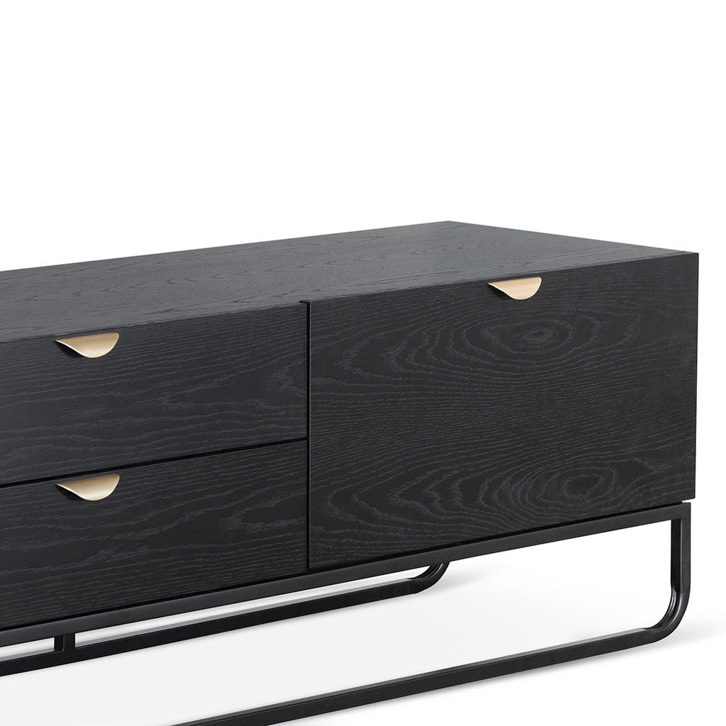 2m Wooden Palermo TV Entertainment Unit - Black