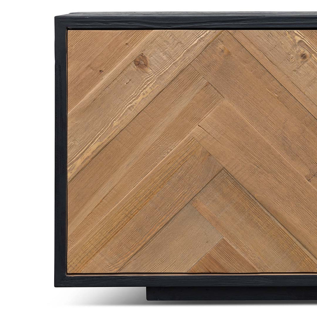 2.1m Wooden Palermo TV Entertainment Unit - Natural - Rustic Black