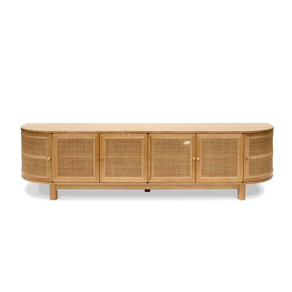 2.2m Rattan Doors Palermo TV Entertainment unit - Natural