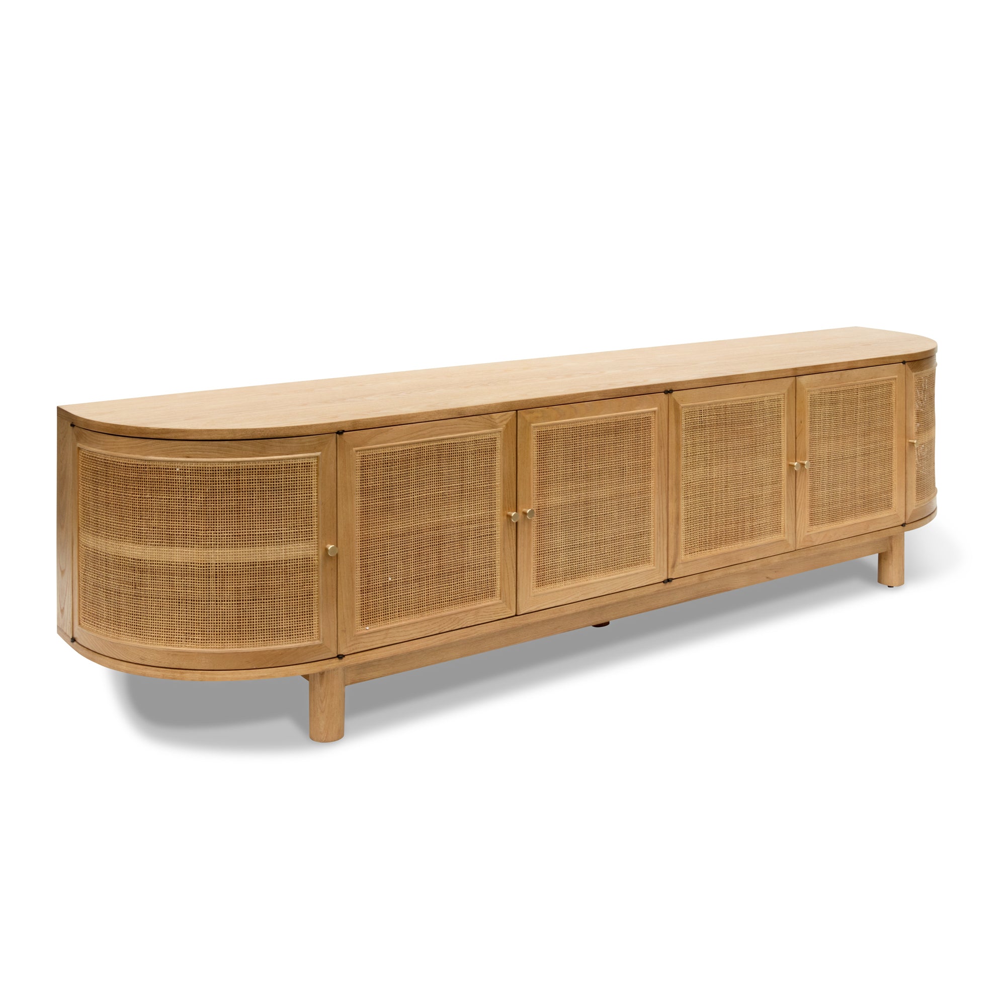 2.2m Rattan Doors Palermo TV Entertainment unit - Natural