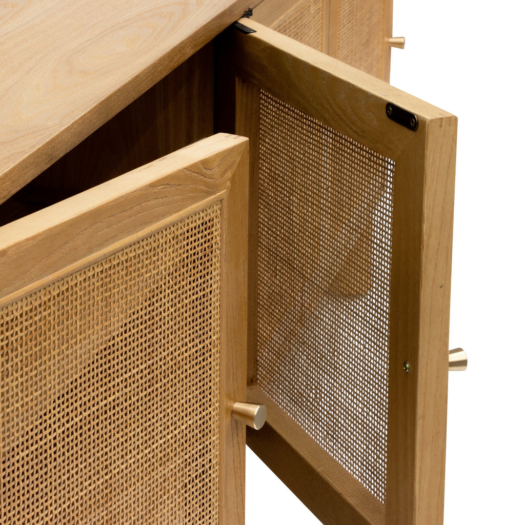 2.2m Rattan Doors Palermo TV Entertainment unit - Natural