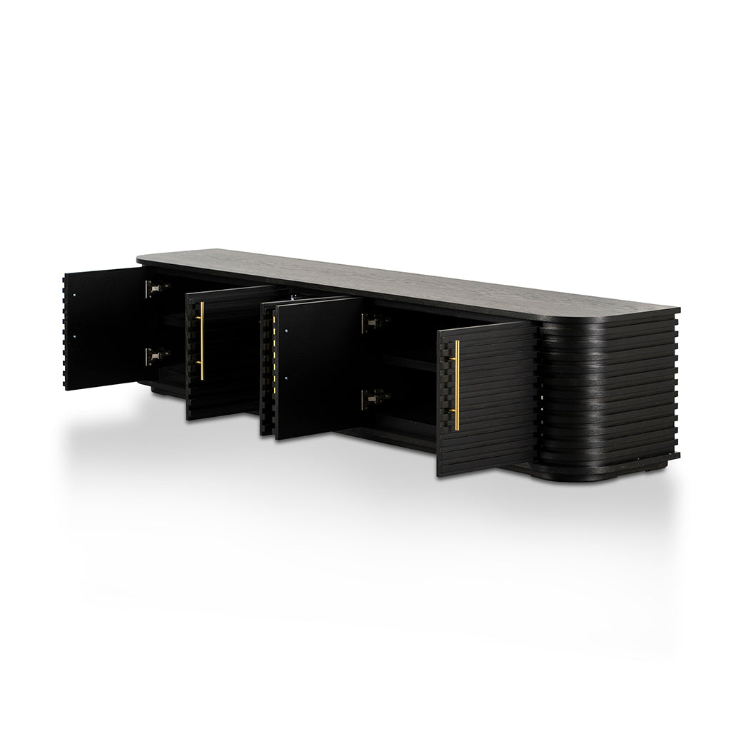 2.3m Palermo TV Entertainment Unit - Textured Espresso Black