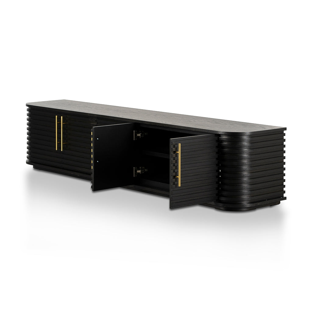 2.3m Palermo TV Entertainment Unit - Textured Espresso Black
