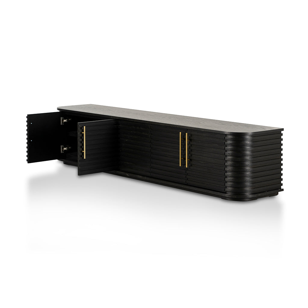 2.3m Palermo TV Entertainment Unit - Textured Espresso Black