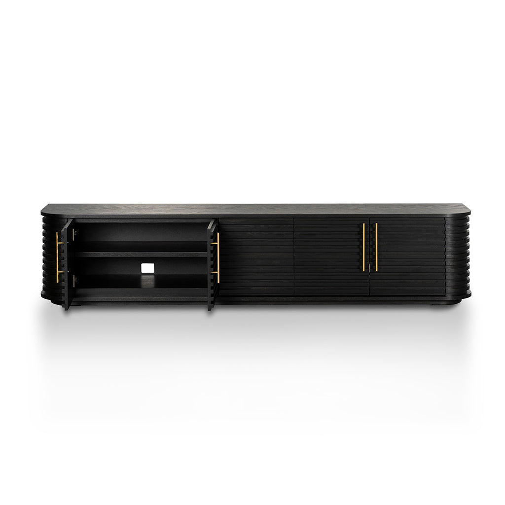2.3m Palermo TV Entertainment Unit - Textured Espresso Black