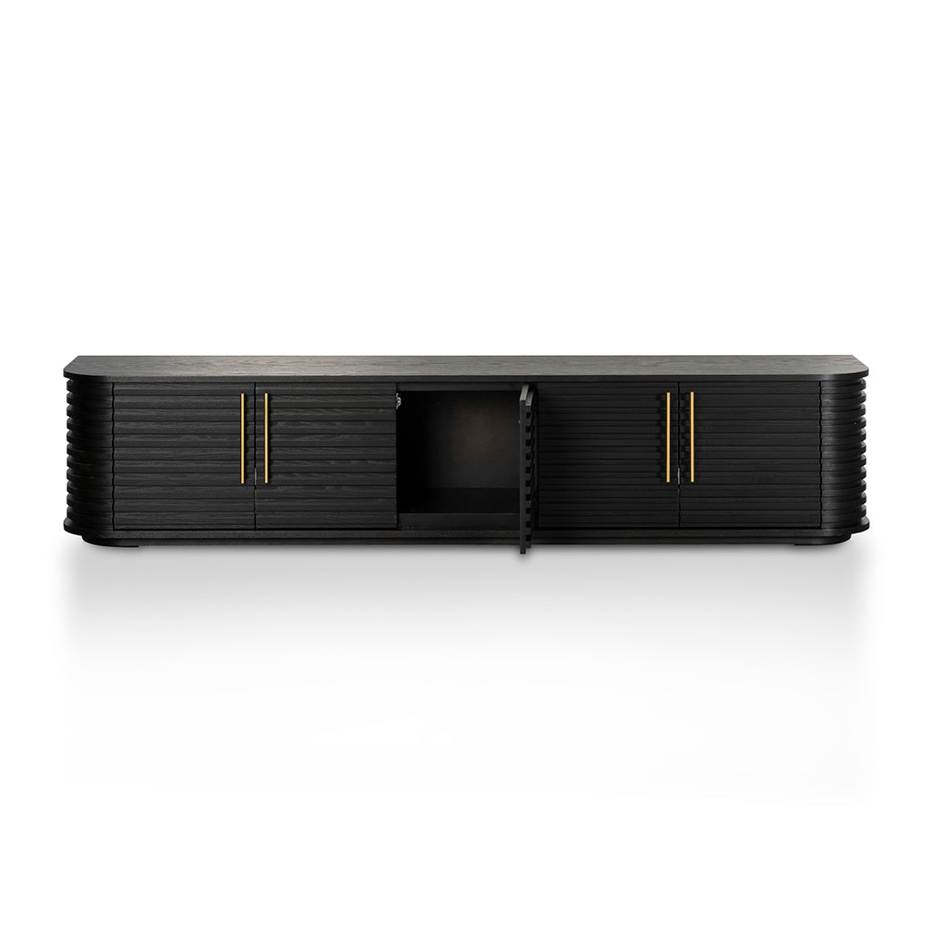 2.3m Palermo TV Entertainment Unit - Textured Espresso Black