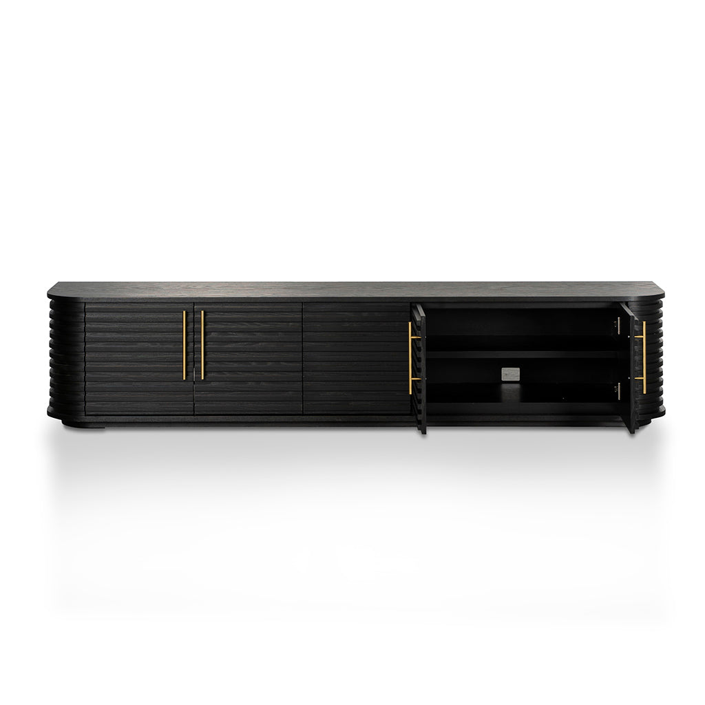 2.3m Palermo TV Entertainment Unit - Textured Espresso Black