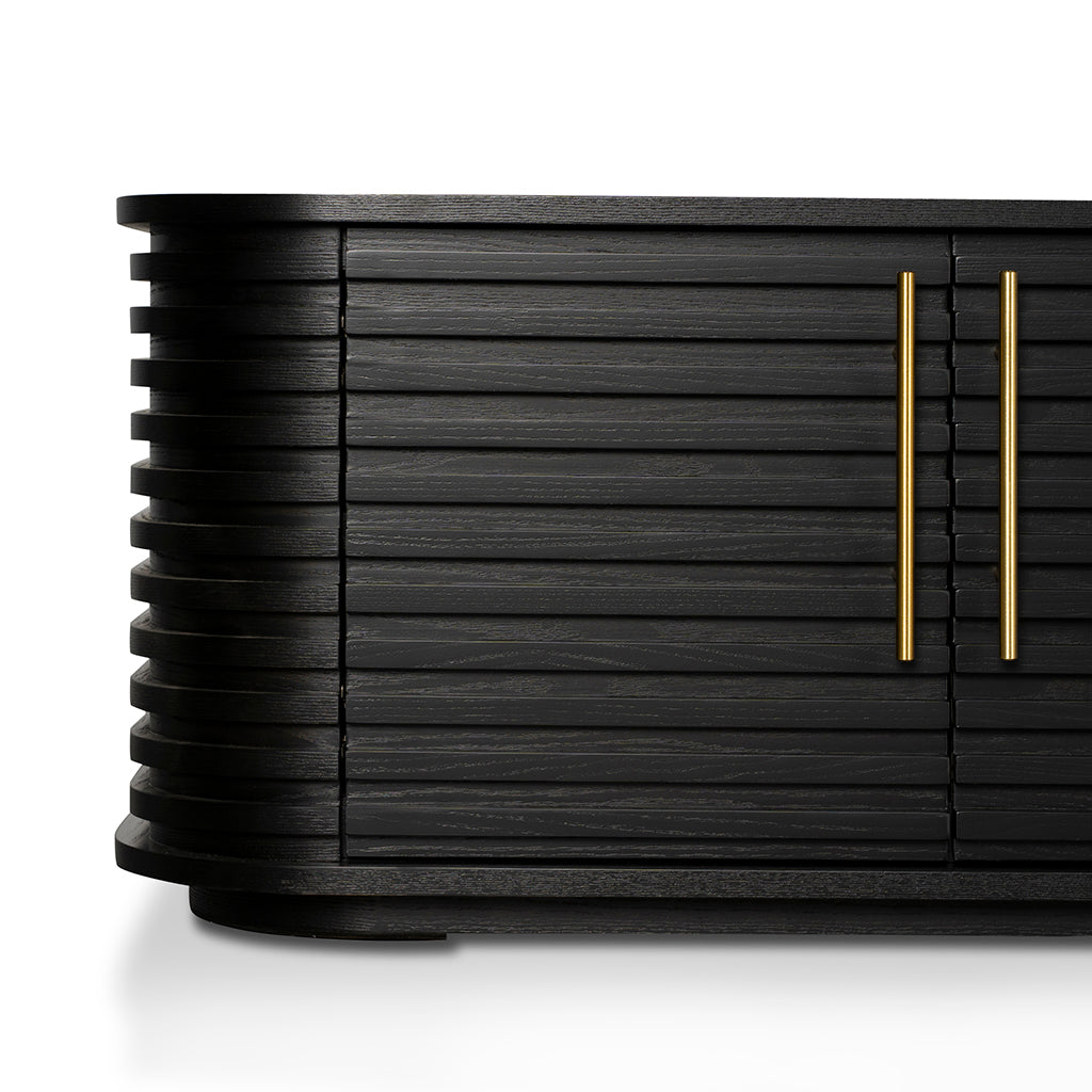 2.3m Palermo TV Entertainment Unit - Textured Espresso Black