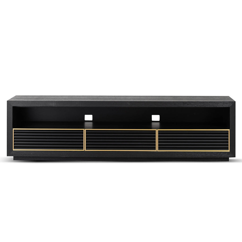 2m Palermo TV Entertainment Unit - Textured Espresso Black