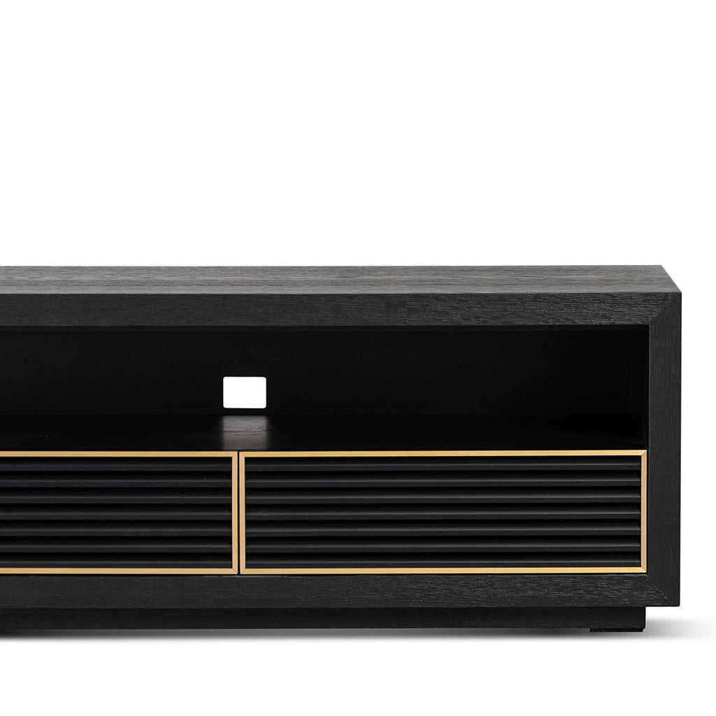 2m Palermo TV Entertainment Unit - Textured Espresso Black