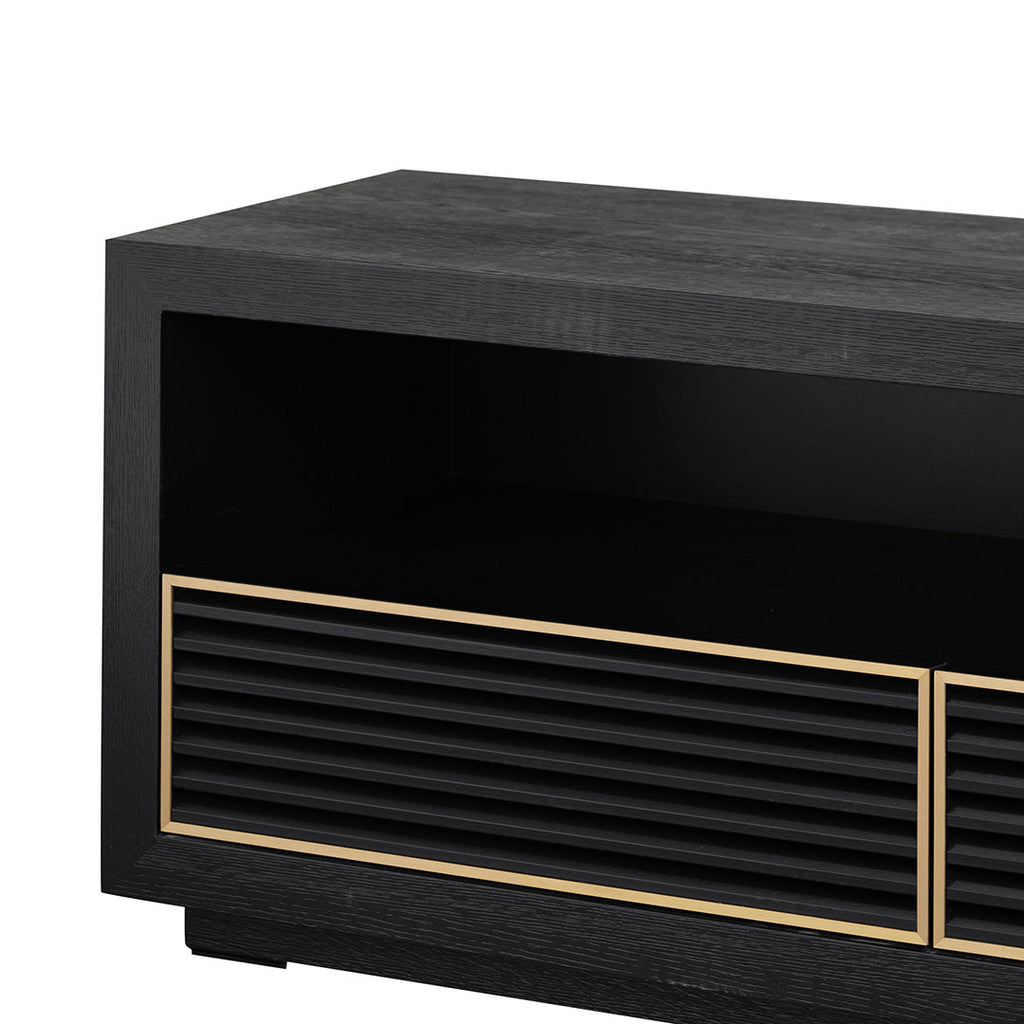 2m Palermo TV Entertainment Unit - Textured Espresso Black