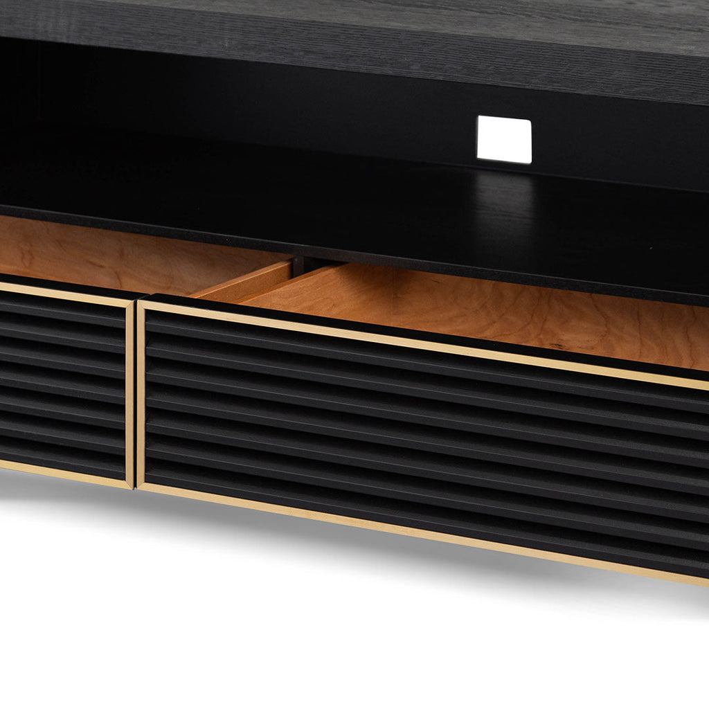 2m Palermo TV Entertainment Unit - Textured Espresso Black