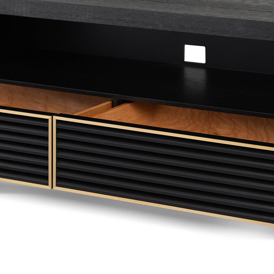 2m Palermo TV Entertainment Unit - Textured Espresso Black