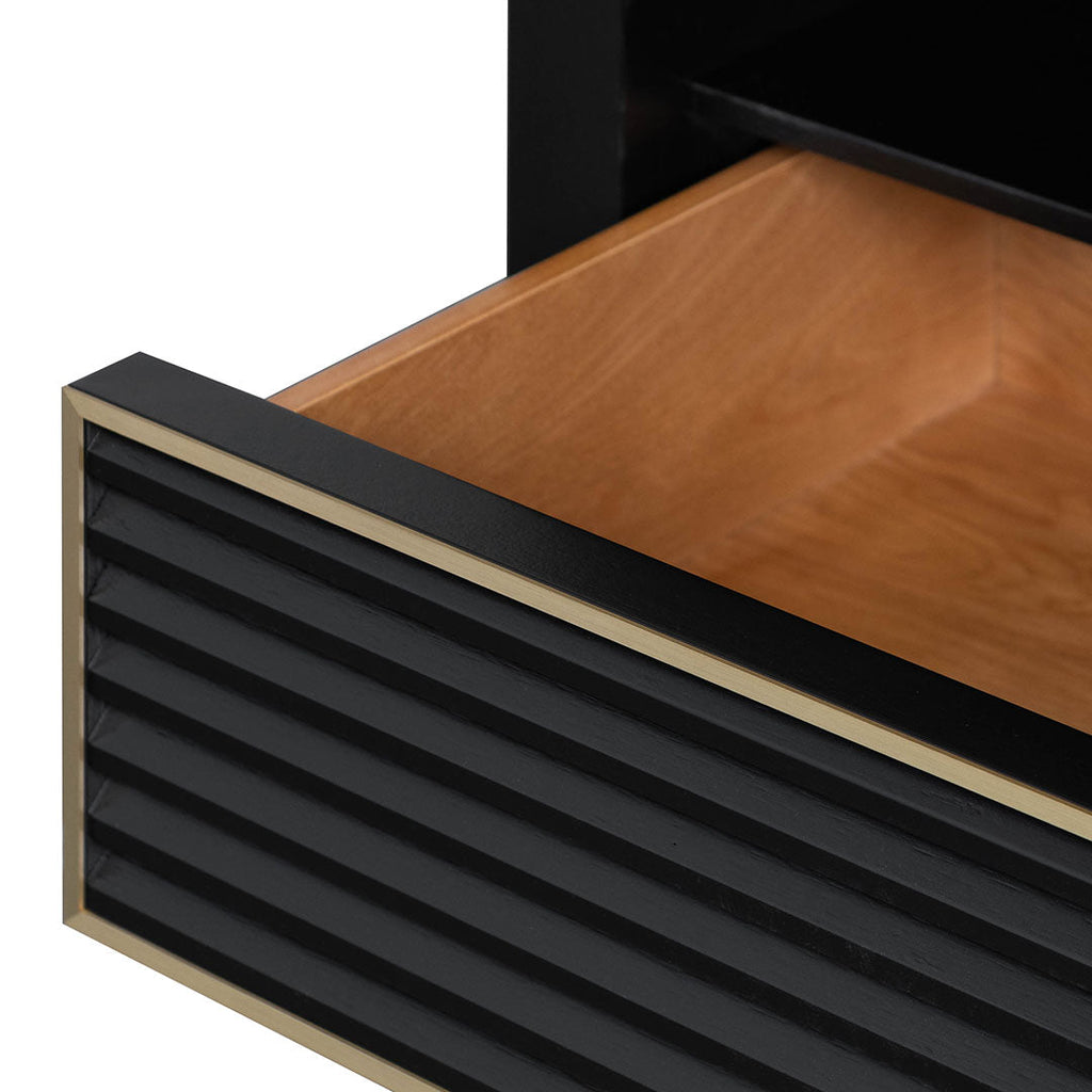2m Palermo TV Entertainment Unit - Textured Espresso Black