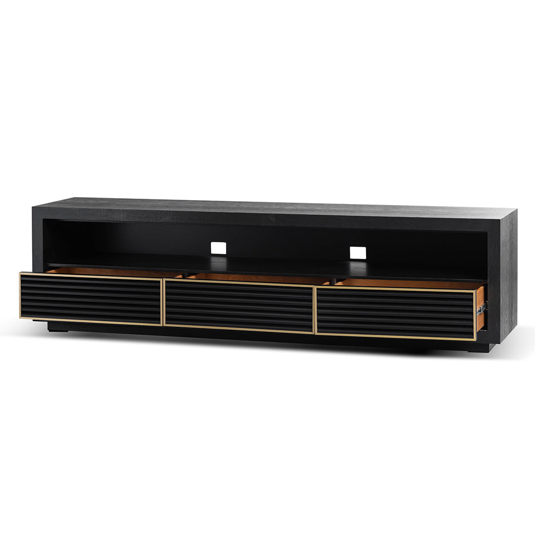 2m Palermo TV Entertainment Unit - Textured Espresso Black