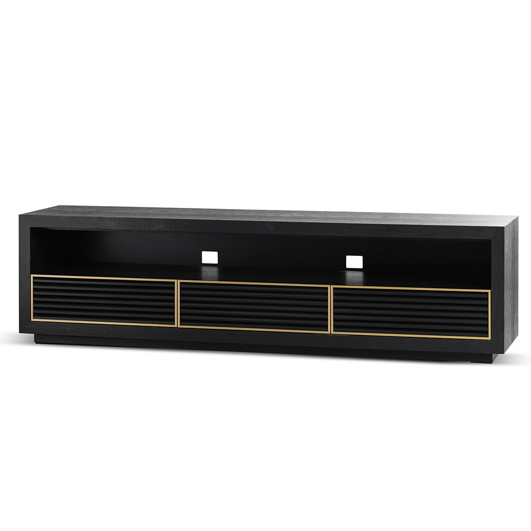 2m Palermo TV Entertainment Unit - Textured Espresso Black