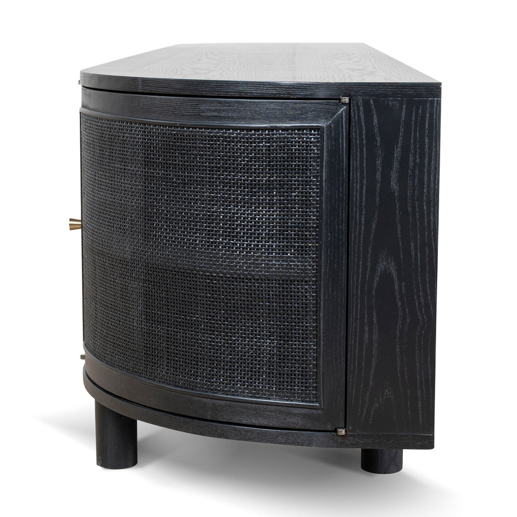 2.2m Rattan Doors Palermo TV Entertainment unit - Full Black