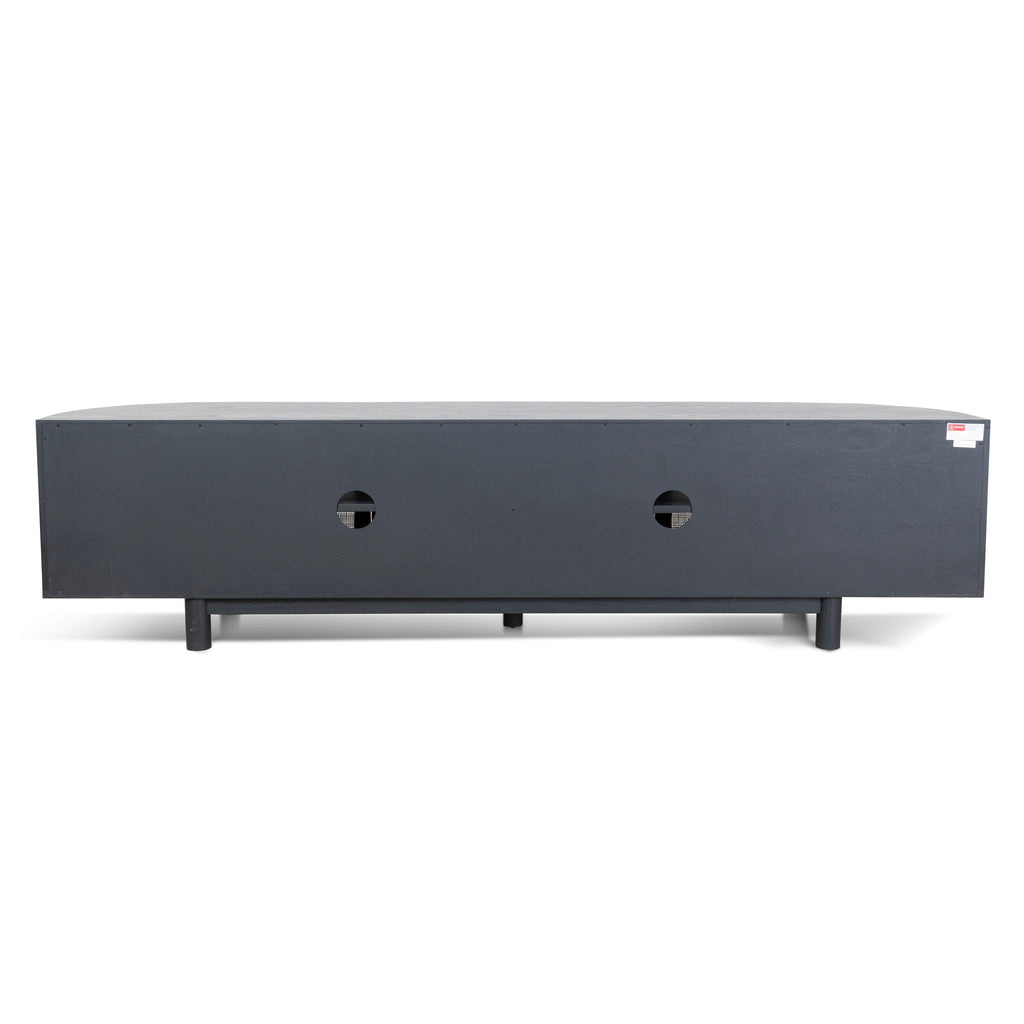 2.2m Rattan Doors Palermo TV Entertainment unit - Full Black