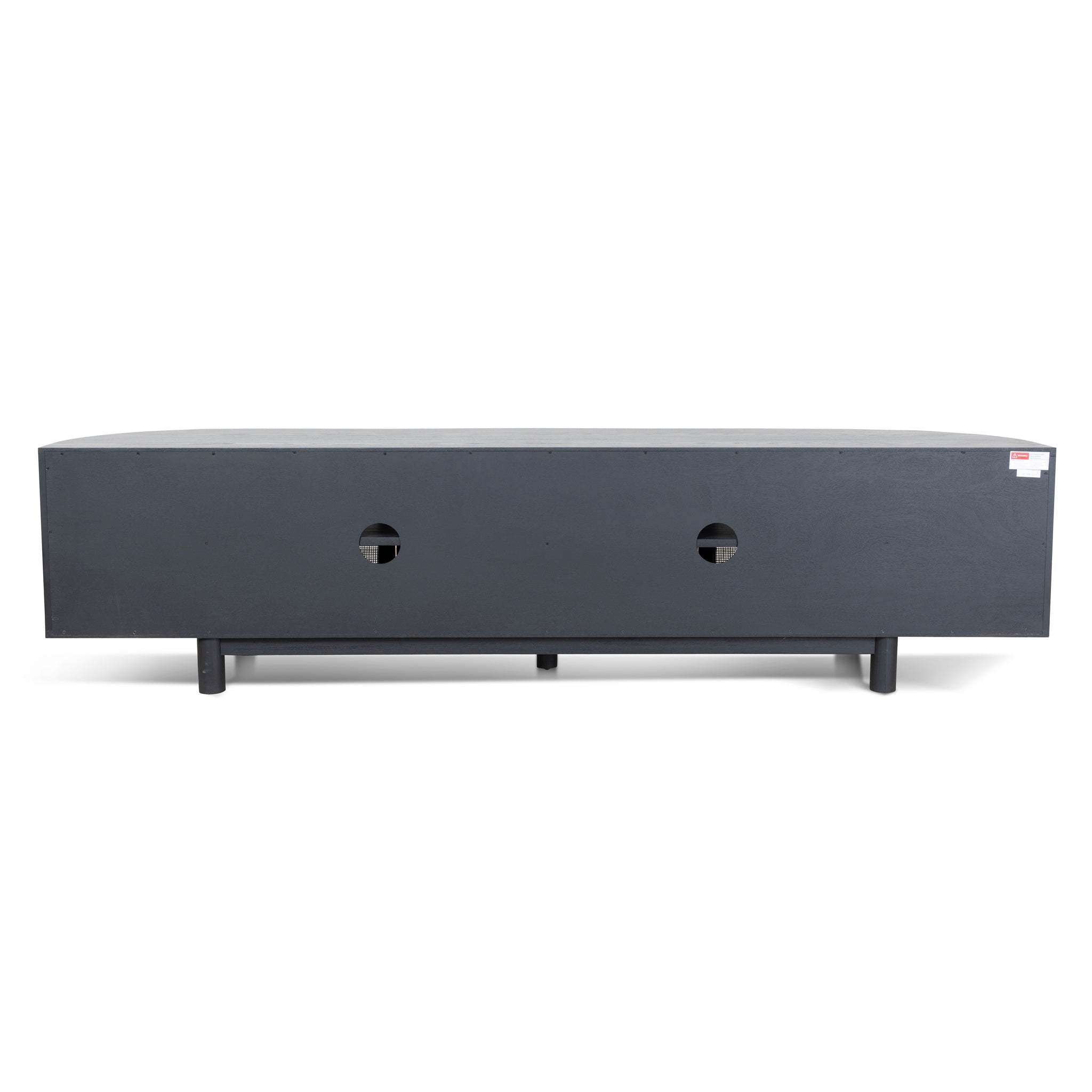 2.2m Rattan Doors Palermo TV Entertainment unit - Full Black
