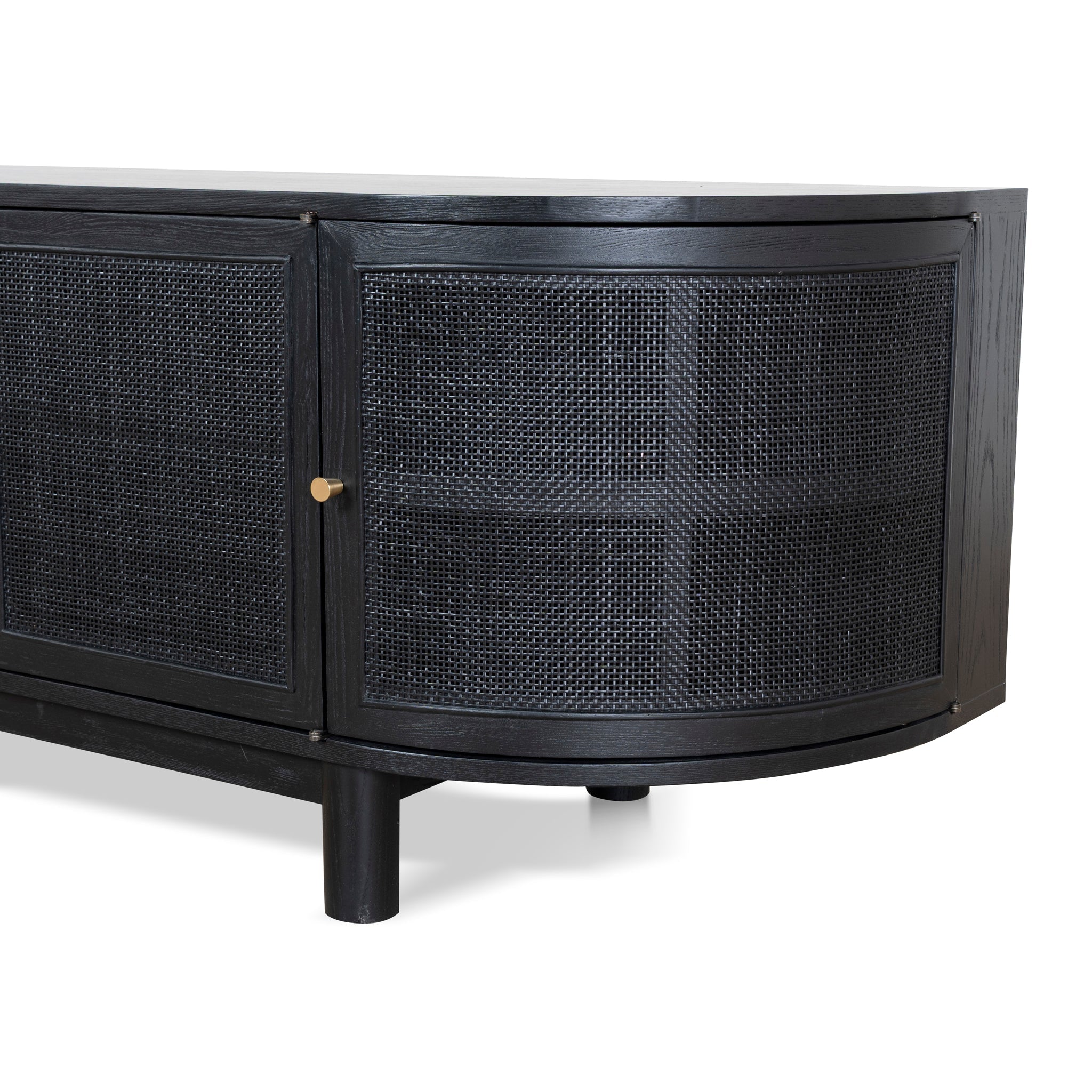 2.2m Rattan Doors Palermo TV Entertainment unit - Full Black