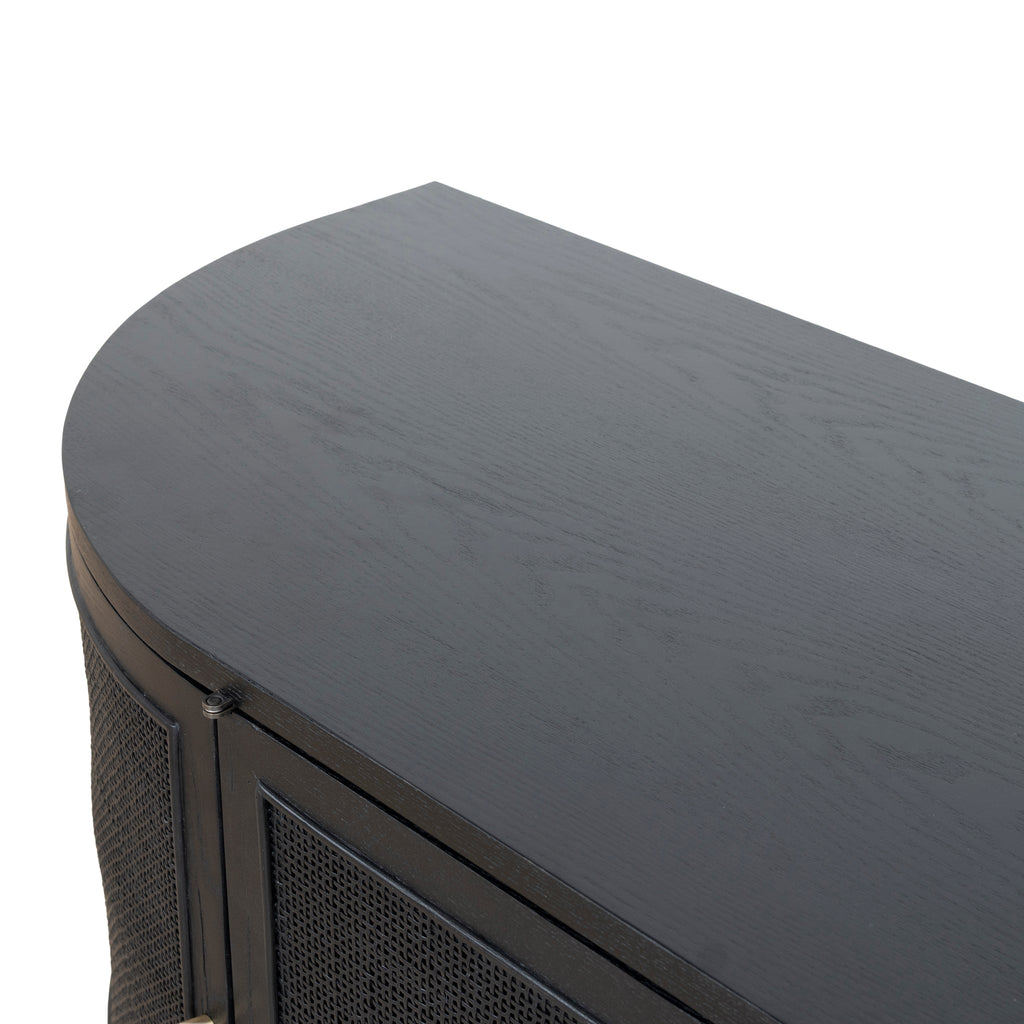 2.2m Rattan Doors Palermo TV Entertainment unit - Full Black