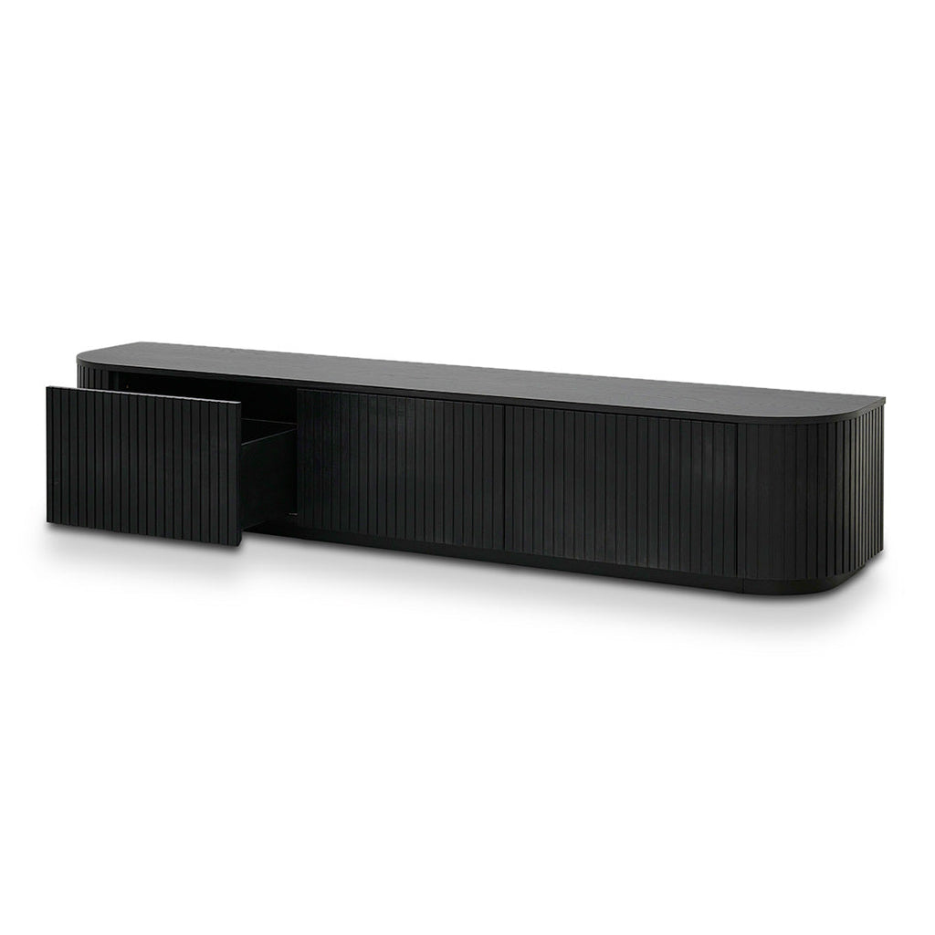 2.4m TV Unit - Full Black Oak