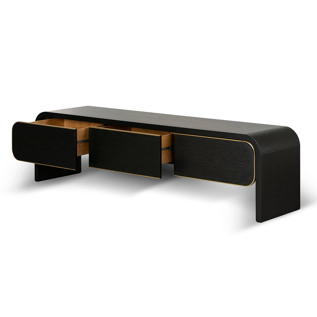 2m Palermo TV Entertainment Unit - Textured Espresso Black