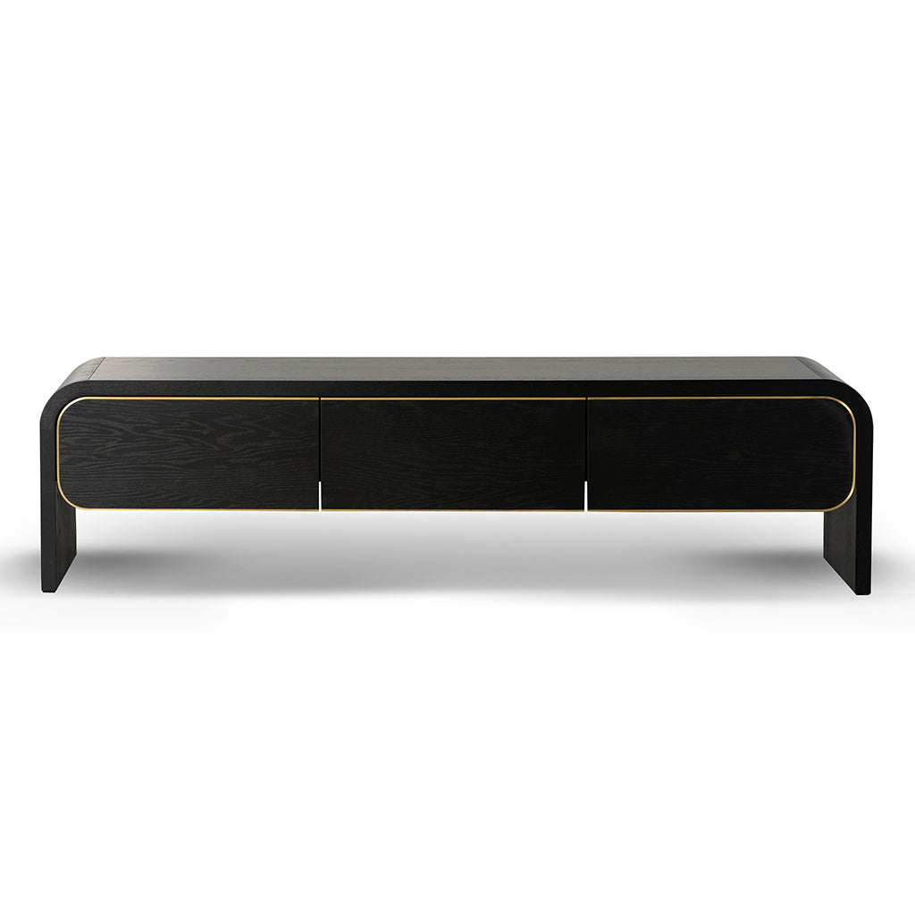 2m Palermo TV Entertainment Unit - Textured Espresso Black