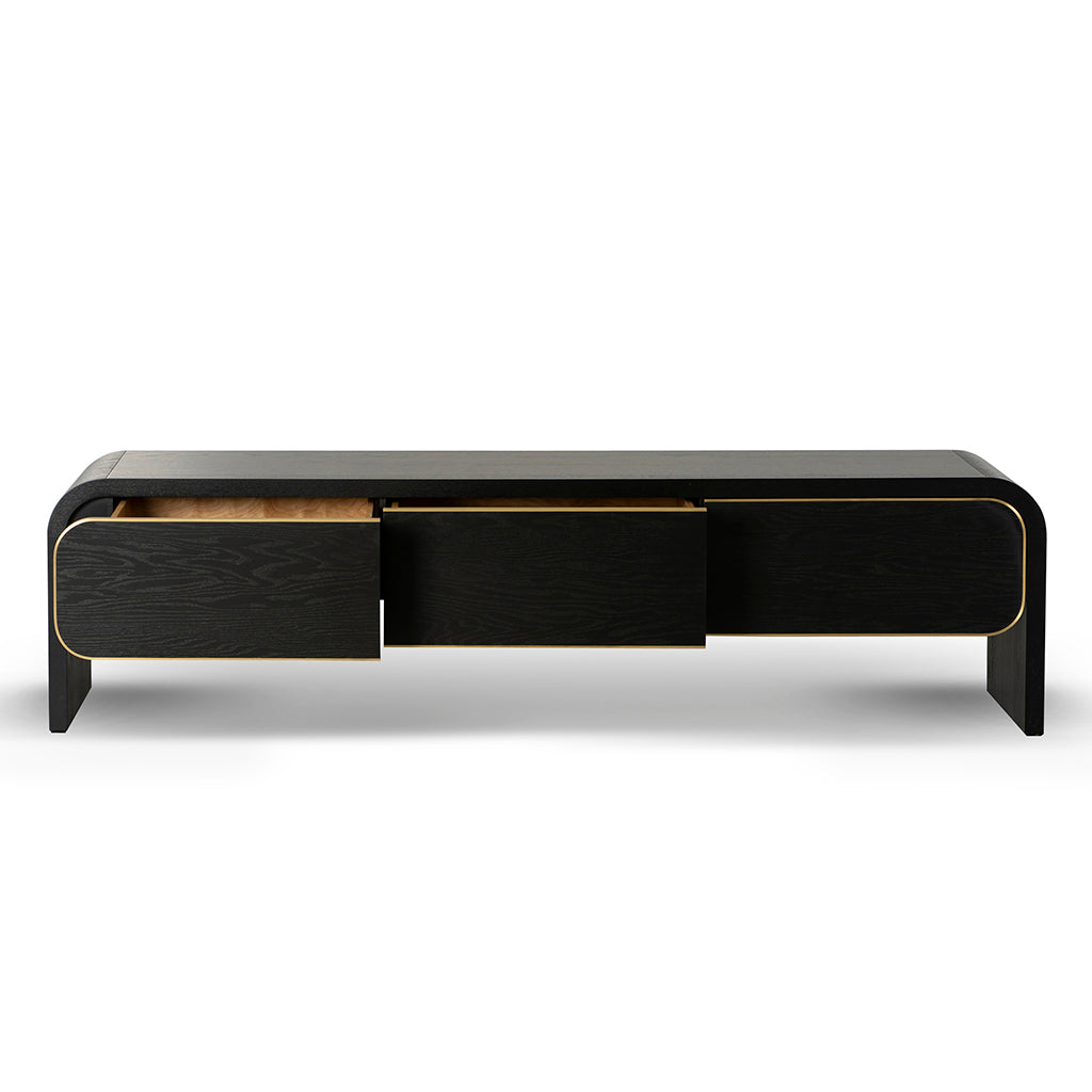 2m Palermo TV Entertainment Unit - Textured Espresso Black