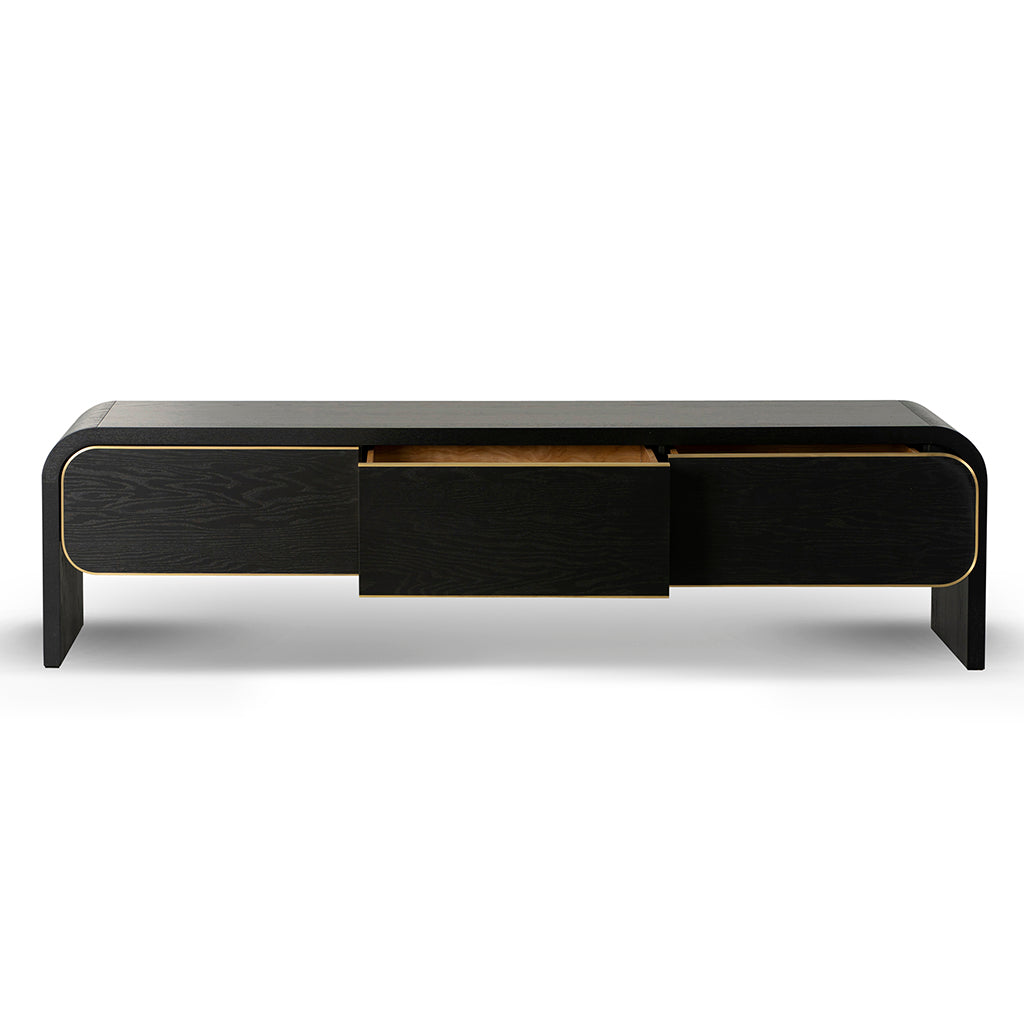 2m Palermo TV Entertainment Unit - Textured Espresso Black