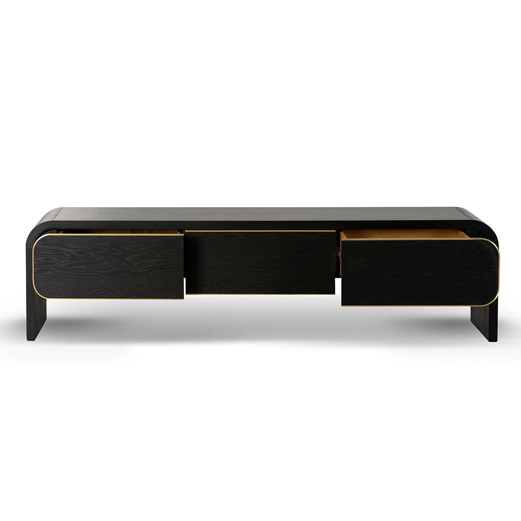 2m Palermo TV Entertainment Unit - Textured Espresso Black
