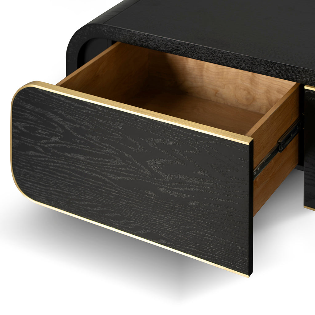 2m Palermo TV Entertainment Unit - Textured Espresso Black