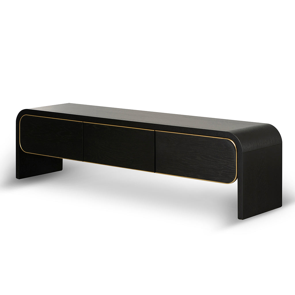 2m Palermo TV Entertainment Unit - Textured Espresso Black