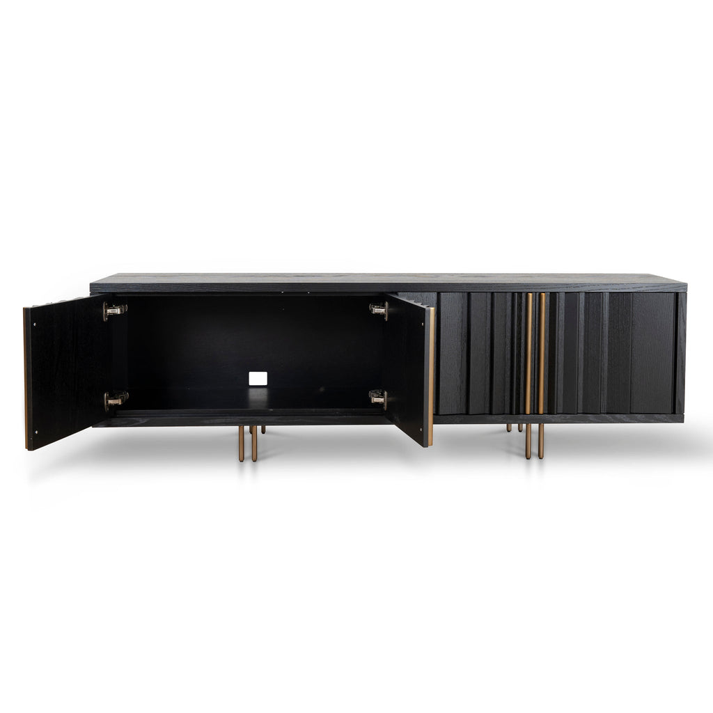 2m Palermo TV Entertainment Unit - Textured Espresso Black