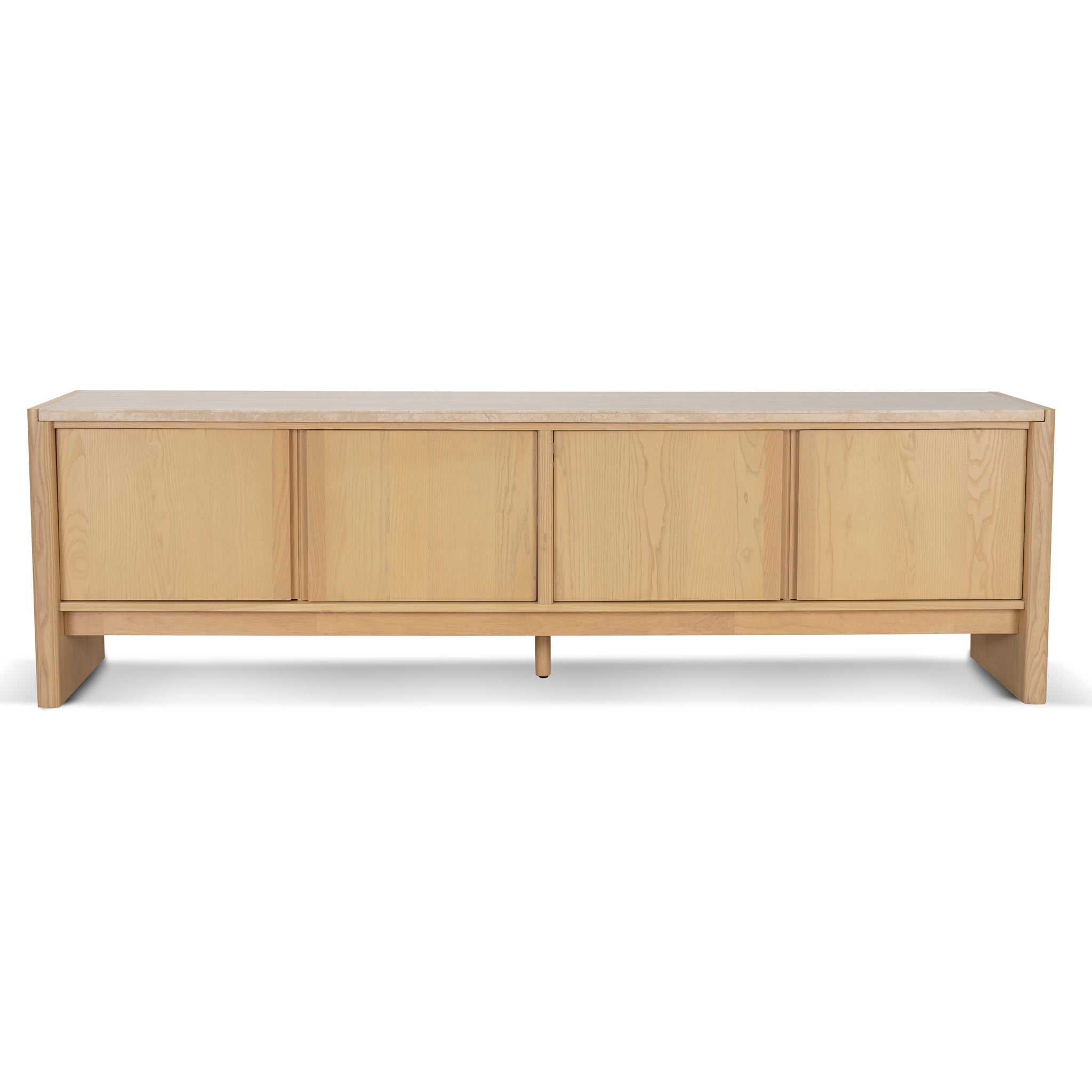 2.1m Travertine Top Palermo TV Entertainment Unit - Creme Ash