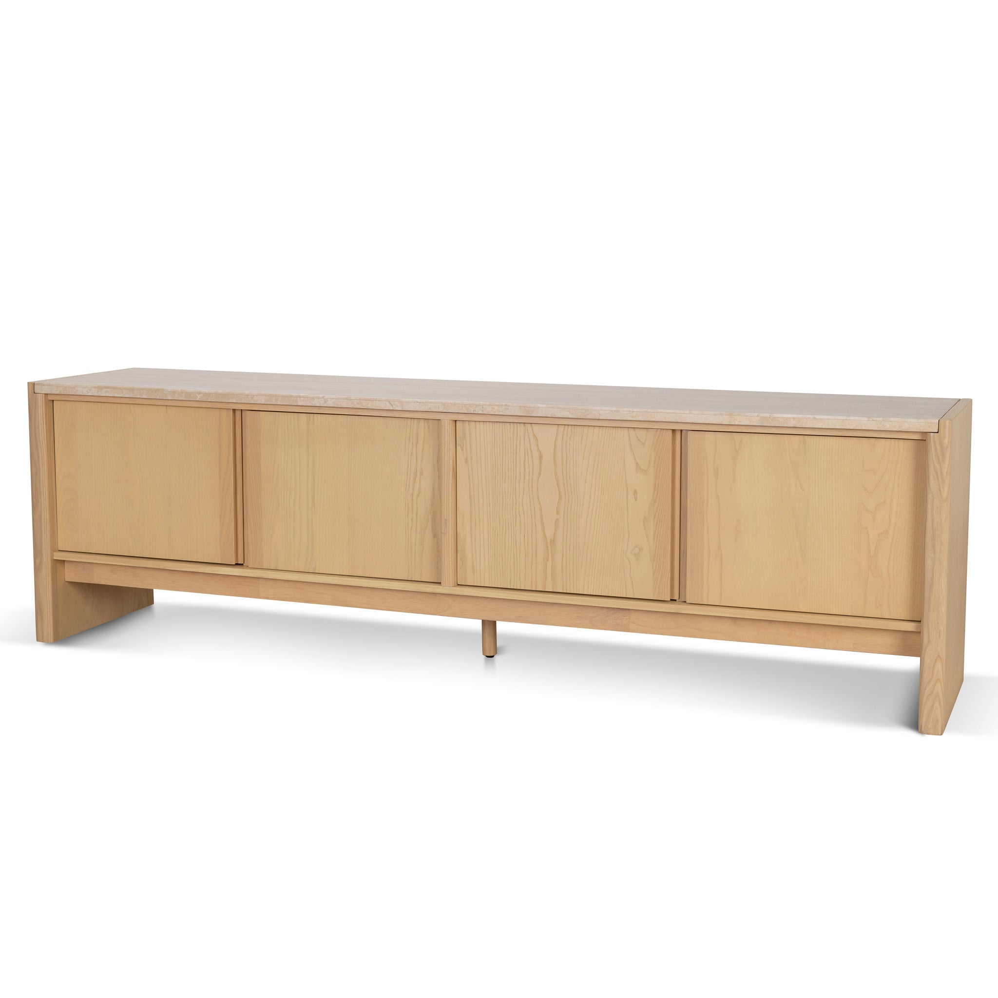 2.1m Travertine Top Palermo TV Entertainment Unit - Creme Ash