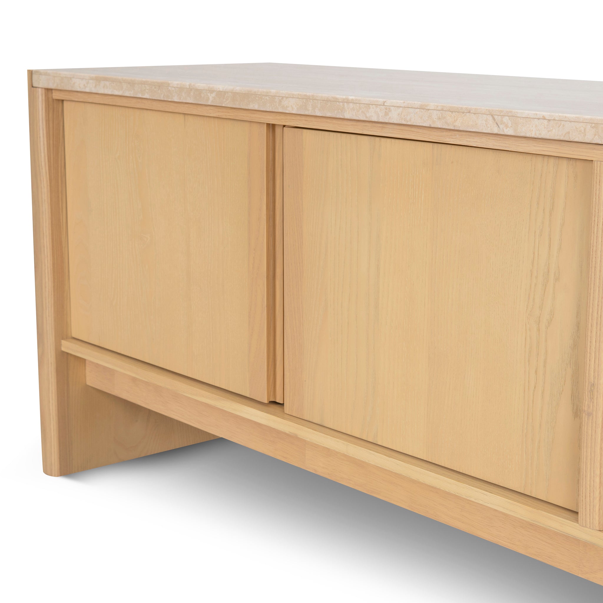 2.1m Travertine Top Palermo TV Entertainment Unit - Creme Ash