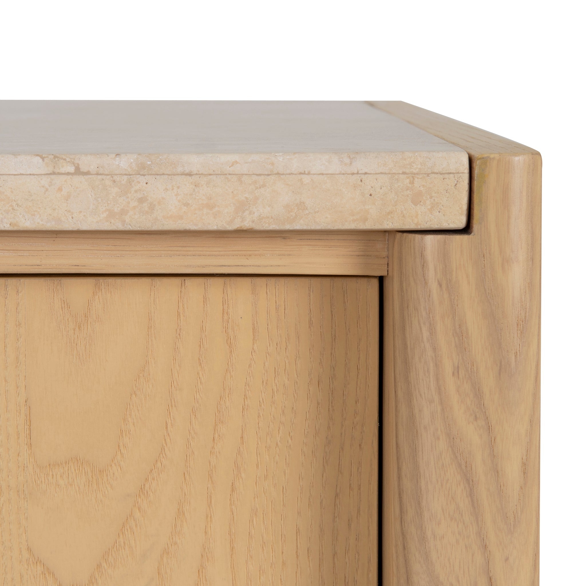 2.1m Travertine Top Palermo TV Entertainment Unit - Creme Ash