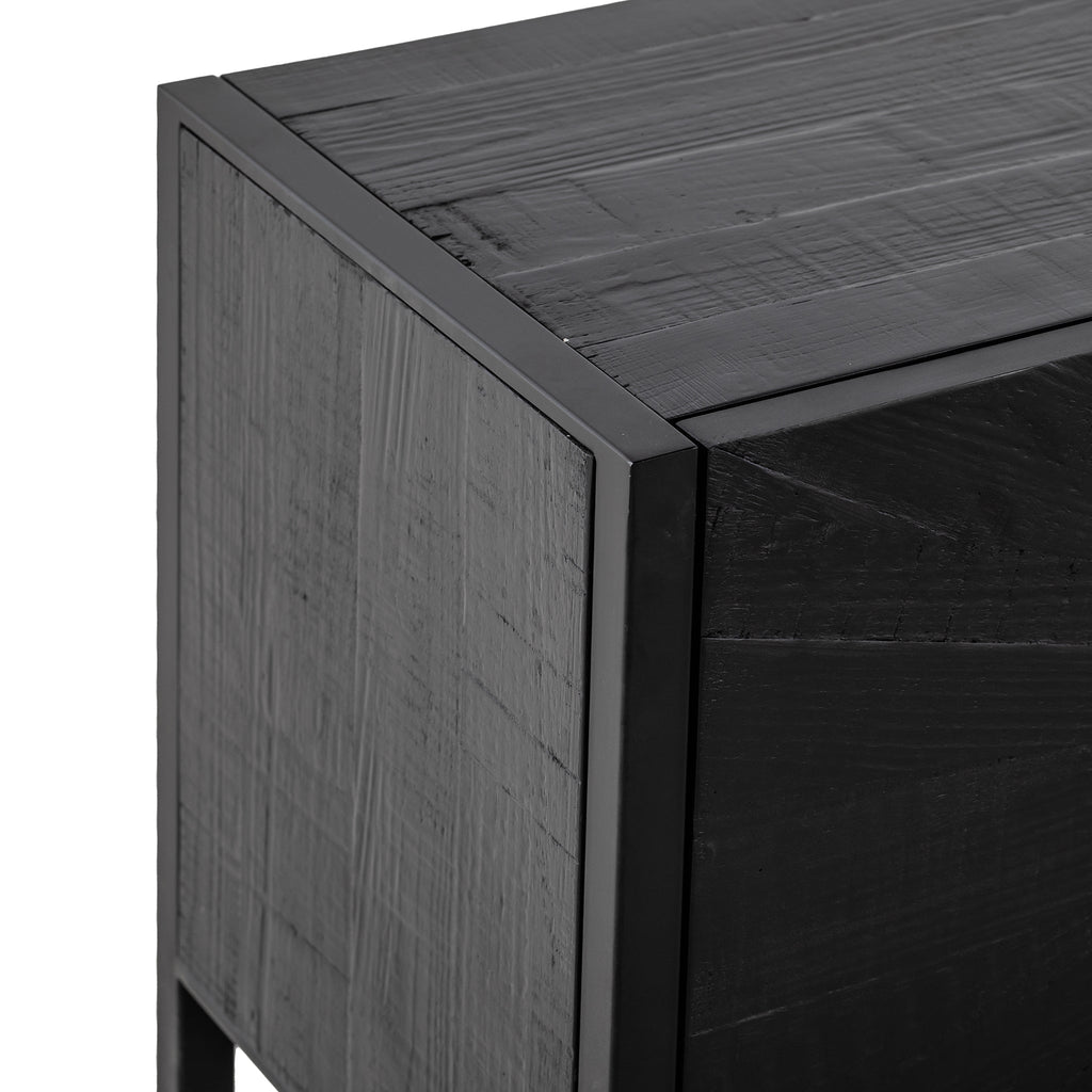 2.1m Wooden Palermo TV Entertainment Unit - Black