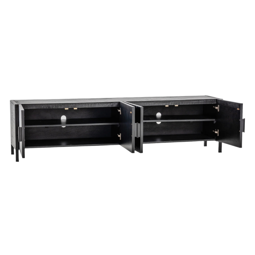 2.1m Wooden Palermo TV Entertainment Unit - Black