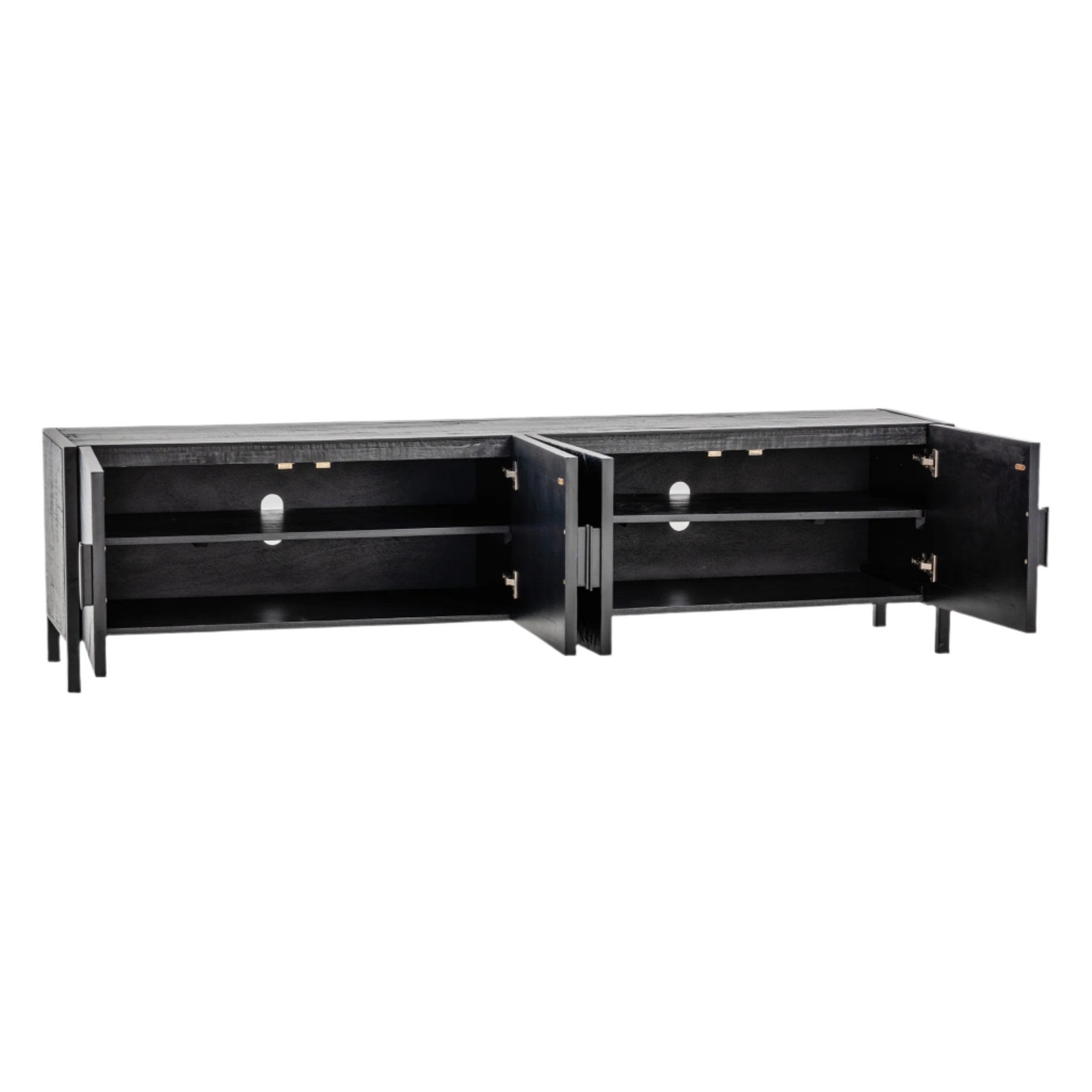 2.1m Wooden Palermo TV Entertainment Unit - Black