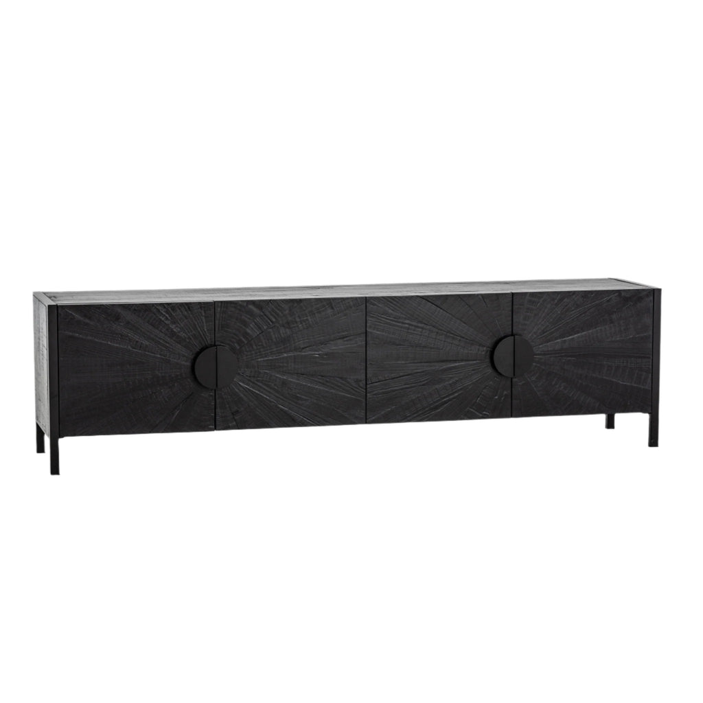 2.1m Wooden Palermo TV Entertainment Unit - Black
